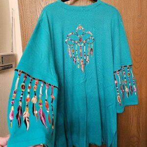 Bob Mackie Wearable Art Cardigan Sweater Dream Catcher
